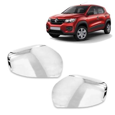 Imagem de Par Aplique Cromado para Capa Retrovisor Renault Kwid 2017 2018 2019 2020 2021