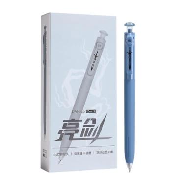 Imagem de Joucien 12 peças/caixa - Caneta neutra criativa push de 0,5 mm, cabeça CS, contas duplas, secagem rápida, preta, neutra, azul