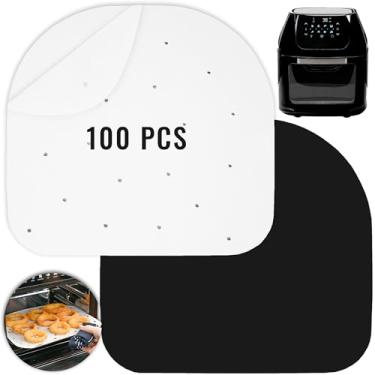 Imagem de INFRAOVENS Forros de papel manteiga Air Fryer para Chefman 6,3 QT, Power XL 6 QT, PowerXL Vortex 10 QT, Caynel e mais, acessórios de airfryer, folhas descartáveis e forro reutilizável, protetor de
