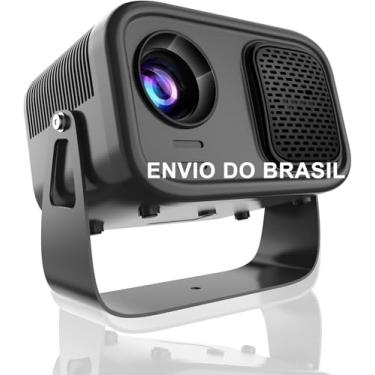 Imagem de 【Foco Eletronico】Salange N1 Mini Projetor Android, Portatil Projetor 4K e 1080P HD, 10,000 Lumens, 5G Wi-Fi 6 Bluetooth 5.2, Rotacao 360°, 4P/4D Correcao Trapezoidal, Zoom, Imagem de 250" （EU Plug）