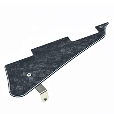 Imagem de KAISH Escudo de guitarra Black Pearl LP com suporte de aço inoxidável de níquel e parafusos de montagem de aço para Gibson Les Paul