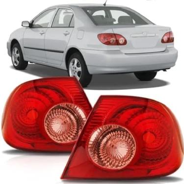 Imagem de Par Lanterna Traseira Corolla 2003 2004 2005 2006 2007 Canto Cor:Pisca Rosa