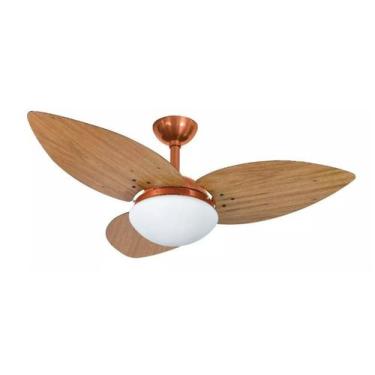 Imagem de Ventilador Teto Cobre Sala Quarto Moderno 3 Pás Freijó 220v - Infinity