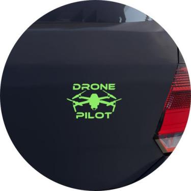 Imagem de Adesivo de Carro Piloto de Drone - Cor Verde Claro - Melhor Adesivo, V