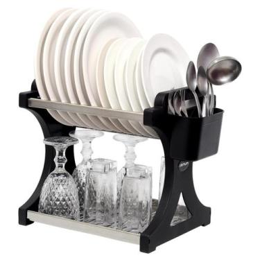 Imagem de Escorredor De Pratos Alto Inox 12 Pratos - Domum