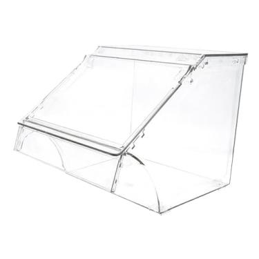 Imagem de Generic Caixa de armazenamento de acrílico Organizador de pastelaria Recipiente de armazenamento de alimentos Abertura frontal Coberturas de sorvete Caixa de, 24cmx20cmx24cm