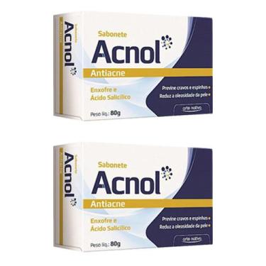 Imagem de 2x sabonete antiacne acnol com enxofre e ácido salicílico ideal reduzi