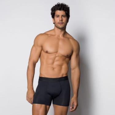 Imagem de Cueca Boxer Masculina em Microfibra Selene 11890, M, Preto