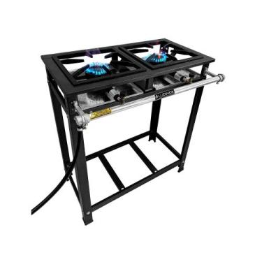 Imagem de Fogão Industrial 2 Bocas QM Simples 30x30 P5 Alta Pressão Ferro Fundid