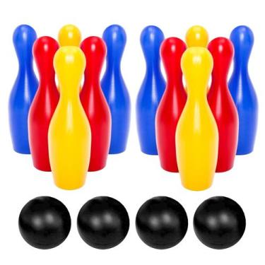 Imagem de Jogo de Boliche infantil Grande p/ Crianças 12 Pinos 4 Bolas - Toy Mas
