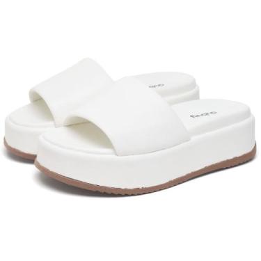 Imagem de Papete Chinela Tamanco Feminino DUBUY 2062FG, 35, Branco, Feminino