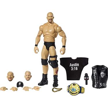 Imagem de WWE Ultimate Edition Stone Cold Steve Austin Action Figure, 6-in / 15.24-cm, with Interchangeable Heads, Swappable Hands & Entrance Gear for Ages 8 Years Old & Up