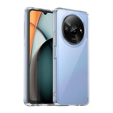 Imagem de GTBDEKI Capa transparente para Redmi A3, Capa Poco C61 2312BPC51H com protetor de tela HD, policarbonato rígido transparente à prova de choque + capa protetora de TPU para Xiaomi Redmi A3 Crystal