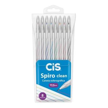 Imagem de Canetas Spiro CLEAN c/ 8 cores 0.7mm Cis Corpo Longo 17,5 cm