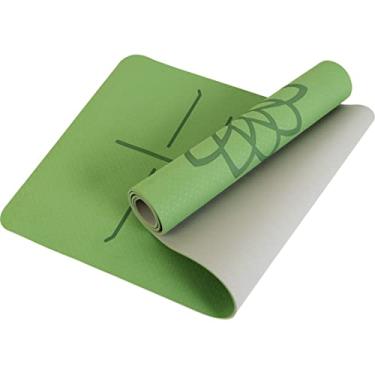 Imagem de Mat Block Tapete de ioga antiderrapante de 0,64 cm de espessura, antirasgos, material de espuma ecológica TPE de alta densidade para exercícios e fitness em casa, pilates e piso, verde (182,88 cm de comprimento x 61 cm de largura)