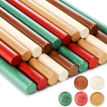 Imagem de Dunzoom 20 peças de bastões de cera para pistola de cola, cera de vedação, bastões de cola colorida para pistola de cola quente, enceramento adesivo para convites de casamento, cartas, envelopes de