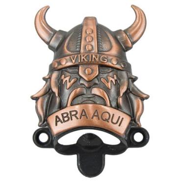 Imagem de Abridor Garrafa de Cerveja Viking Abra Aqui 1 Peça Decoração Metal Res
