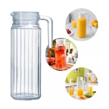 Imagem de Jarra de vidro com tampa 1Lt água suco transparente - Clink