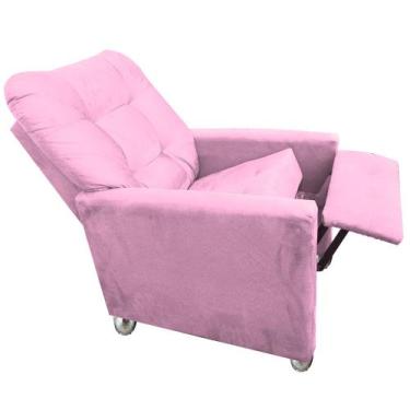 Imagem de  Poltrona Reclinavel Amamentação Quarto Sala Sabrina Rosa - BEATRIZ DE