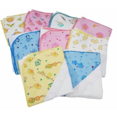 Imagem de Cueiro Flanelado Com Aplique Estampado 80x80cm Com Crochê - Dugu, Neut