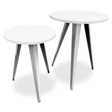 Imagem de Conjunto Jogo Mesa De Canto Decorativa Lateral Ornes Para Sala Quarto 