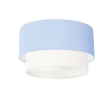 Imagem de Plafon Duplo Cilíndrico Vivare Md-3045 Cúpula Tecido 40x35cm - Bivolt,