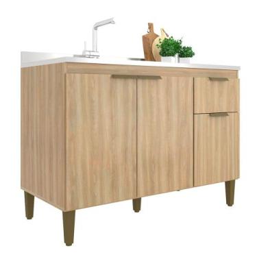 Imagem de Balcão de Pia Iara/Julia 120cm J Carvalho, Dourado