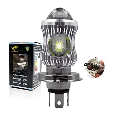 Imagem de YSY 1 peça 10000Lm H4 LED Moto HB2 9003 HS1 Lâmpadas de farol de motocicleta LED CSP Lente branca amarela Hi Lo lâmpada acessórios de scooter faróis de neblina 12V (H4, prata)