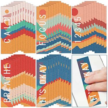 Imagem de Crtiin Adesivos sensoriais de ansiedade com citações inspiradoras tiras texturizadas calmas para alívio de saúde mental, fita sensorial, brinquedos antiestresse para adultos e adolescentes (estilosos)