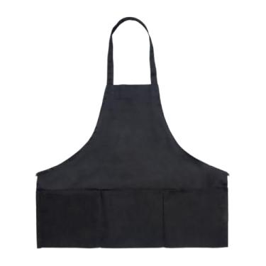 Imagem de Avental de babador aprovado pelo chef de 63,5 cm | Blusa profissional de meio comprimento com (2) bolsos frontais para restaurante, cozinha, padaria, açougueiro | Gravatas ajustáveis, unissex, lavável