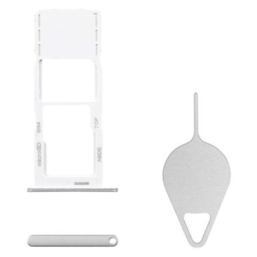 Imagem de BESJMYT Substituição da bandeja do cartão SIM para Samsung Galaxy A24 (versão SIM único) Adaptador de suporte de compartimento de bandeja de cartão gradiente azul com ejetor de agulha para A24