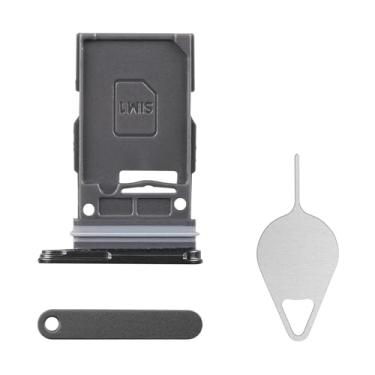 Imagem de BESJMYT Substituição da bandeja do cartão SIM para Samsung Galaxy S24 Ultra (versão SIM único) Titânio Preto Titânio Azul Titânio Verde Adaptador de Suporte de Slot para Cartão com Ejetor de Agulha