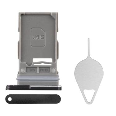 Imagem de BESJMYT Substituição para Samsung Galaxy S21 FE 5G Bandeja de cartão SIM (versão SIM único) Adaptador de suporte de slot para cartão de grafite com ejetor de agulha para S21 FE 5G SM-G990U SM-G990U1