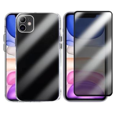 Imagem de Kit Proteção iPhone 11, Capinha Transparente Space + Película 3D Privacidade Anti Espião