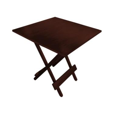 Imagem de Kit 2x Mesa Dobrável 70x70cm em Madeira Maciça para Restaurantes e Lanchonetes Imbuia