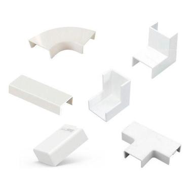 Imagem de 3 Acabamentos Canaleta Branca Larga 50x20mm Grand Grossa Fio - Loja Di