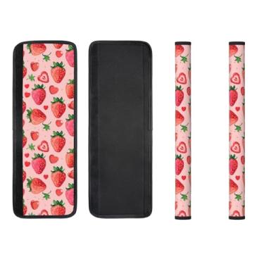 Imagem de NeuKim Capas de maçaneta de geladeira Love Fruit Strawberry para utensílios de cozinha, luvas para micro-ondas, lava-louças, geladeira, porta, pano, capas protetoras