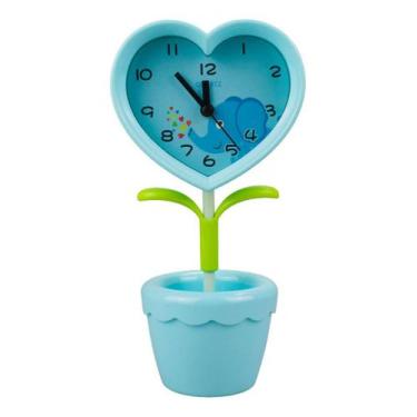 Imagem de Relógio Criativo Despertador Vaso Plantinha Coração 22x11cm - MEFENG