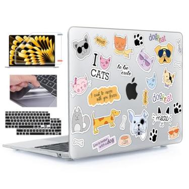 Imagem de YSCLBAHUK Capa compatível com MacBook Air de 13 polegadas 2021 2020-2018 M1 A2337 A2179 A1932 com tela retina e Touch ID, capa rígida com capa de teclado + película de tela + filme trackpad, adesivo