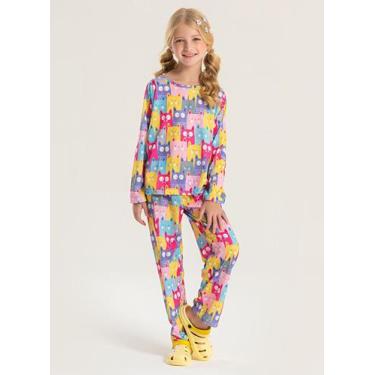 Imagem de Pijama Infantil Menina Longo Gatinhos - Molekada, 3
