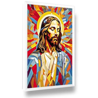 Imagem de Quadro Jesus Mosaico Sala Quarto Hall Decoração - Looks Objetos de Art
