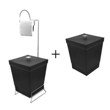 Imagem de Kit Lixeira com Suporte de Papel Higiênico + Lixeira Individual - Stol