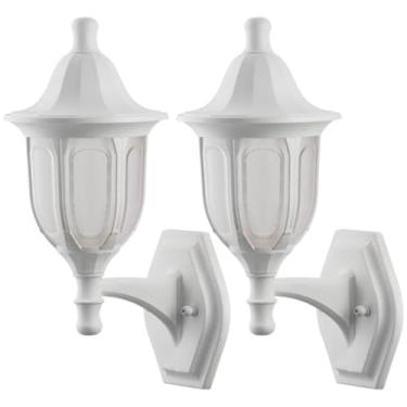 Imagem de 2 Arandelas Externas Modenas Brancas de Parede Clássicas 38cm Casas Jardim Dital