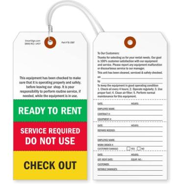 Imagem de SmartSign Etiquetas frente e verso prontas para alugar com pontas e fios destacáveis - Pacote com 100 | 15,9 cm x 7,9 cm Plástico polilito, 10 mil