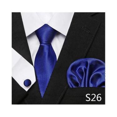 Imagem de Conjunto de Abotoaduras e Gravata Xadrez Vermelha para Homens - Ideal 