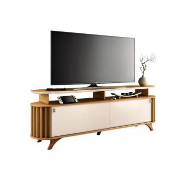 Imagem de Rack para Sala Bancada de TV 70 Pol 181,5cm Riley Cinamomo/Off White H01 - D`Rossi