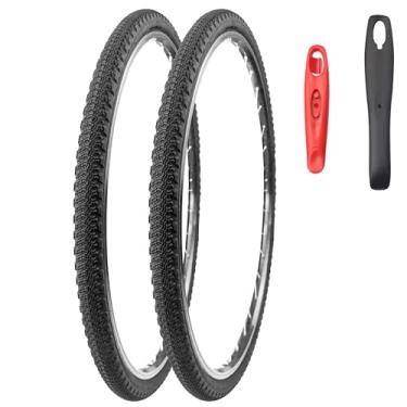 Imagem de WEEROCK Pacote com dois pneus 700C para bicicleta de estrada 700 x 42C pneus de bicicleta cascalho, preto