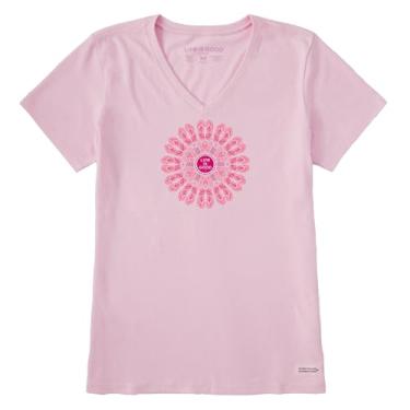 Imagem de Life is Good Chinelo feminino Mandala Crusher Tee, Concha rosa, M