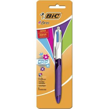 Imagem de Caneta Esferografica Bic 4 Cores Grip Fashion 1.0 Mm