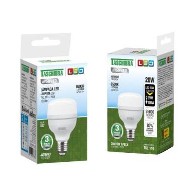 Imagem de Kit  2 Lâmpada High LED TKL 110 20W E27 - TASCHIBRA, Luz Fria 6500K